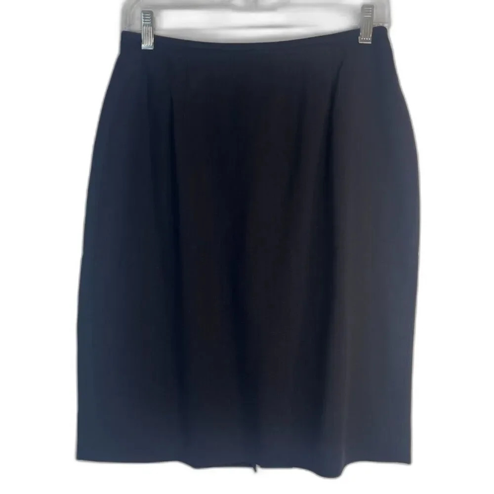 Ann Taylor Black Vintage 100% Wool Made in USA Lined Lightweight Skirt Size 8/MD